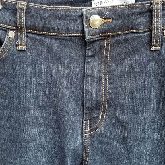 Nine West Kick Flare  Ankle Frayed Jeans Size 12 - Picture 7 of 9